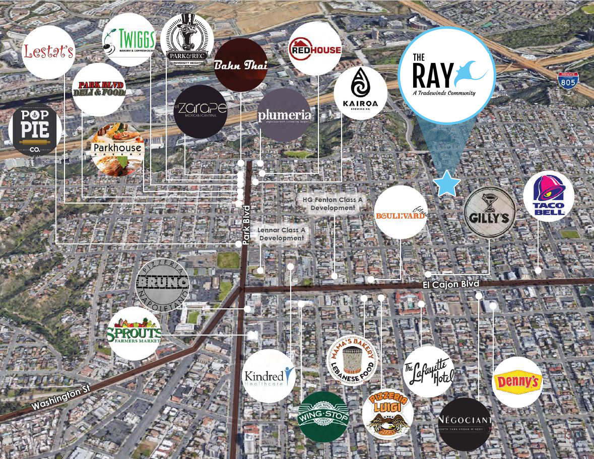The Ray SD Neighborhood map